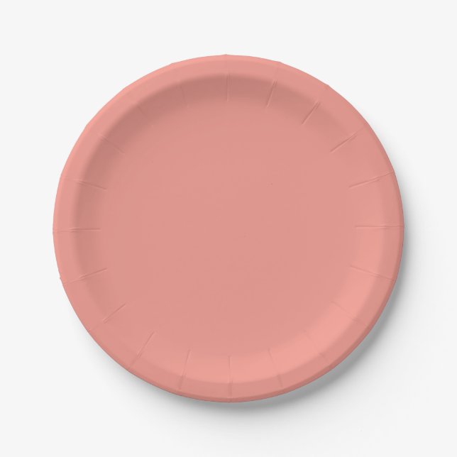 Pastell-Flamingo-Rosa Pappteller (Vorderseite)