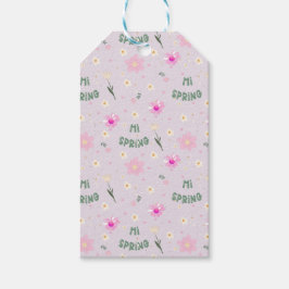 Pastell Floral Hi Spring Wrapping Paper Geschenkanhänger