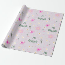 Pastell Floral Hi Spring Wrapping Paper