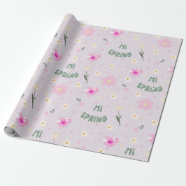 Pastell Floral Hi Spring Wrapping Paper Geschenkpapier
