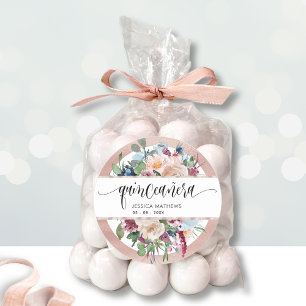 Pastell Floral mit Rose Gold Umschlag Aufkleber / 