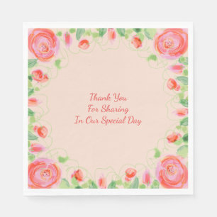 Pastell Floral Print Serviette