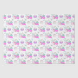 Pastell Floral Pumpkins in Rosa, Lila und Blau Seidenpapier