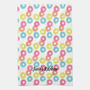 Pastell-Foodie-Cereal-Floatie-Schleifen Modern Geschirrtuch