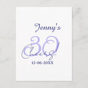 Pastell freut sich zum 30. Geburtstag lila elegant Postkarte