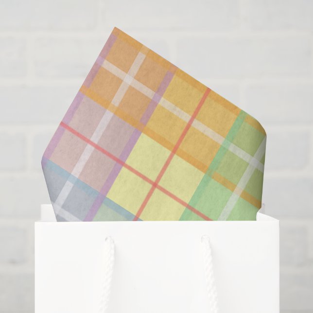 Pastell-Frühlings-Karo Seidenpapier (Geschenktüte)