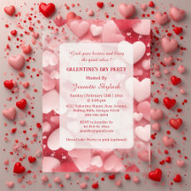Pastell Galentine's Day Party Herzen Modern Elfenb