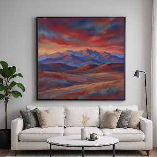 Pastell-Gebirgszug - Impressionistischer Stil Poster
