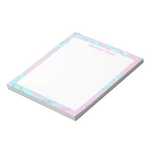 Pastell Gefärbte Krawatte Muster Pink Aqua Minze G Notizblock