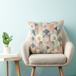 Pastell-Geometrie-Harmonie-Muster Kissen