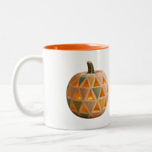 Pastell-Geometrische-Kürbis-Tasse Zweifarbige Tasse