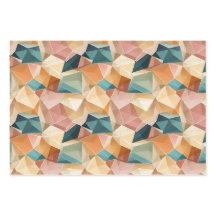Pastell-Geometrischer Pop | Set aus Verpackungspap