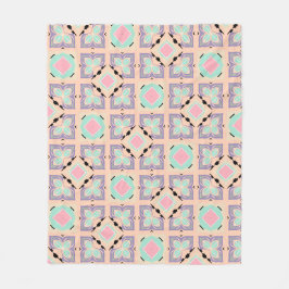 Pastell-Geometrisches Fliesenmuster | Rosa Mint Li Fleecedecke