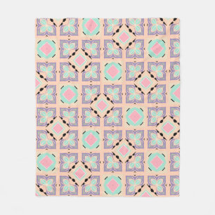 Pastell-Geometrisches Fliesenmuster Rosa Mint Li Fleecedecke