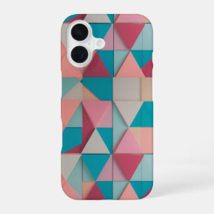 Pastell-Geometrisches Muster – Apple iPhone 16 Hül Hülle