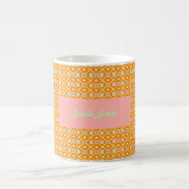 Pastell-Geometrisches Pixel-Muster auf lebendigem  Kaffeetasse