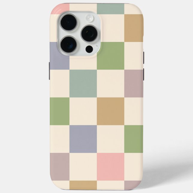 Pastell geprüft Geometrisches Retro Nahtloses Must Case-Mate iPhone Hülle (Rückseite)