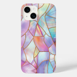 Pastell gestanztes Glas Gold Linien Case-Mate iPhone 14 Hülle