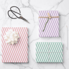 Pastell gestreift jeden Augenblick Geschenkpapier Set