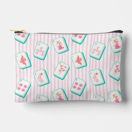 Pastell gestreifte Mahjong-Kosmetik und Zubehörtasche