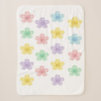 Pastell-Gingham-Lächelnde Blumen Süße Decke Sherpadecke