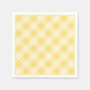 Pastell-Ginghamservietten Gelb Serviette