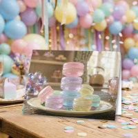 Pastell-Glas-Macarons-Kekse | Alles Gute zum Gebur