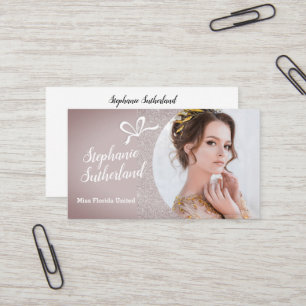 Pastell Glitter Pageant Visitenkarte