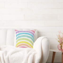 Pastell Glitter Regenbogen Kissen