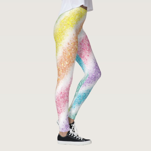 Pastell Glitter Regenbogen Leggings (Rechts)