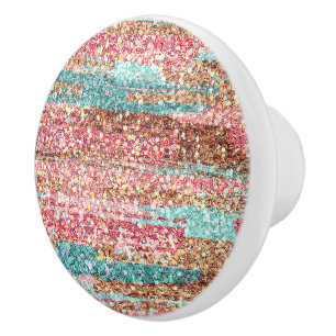 Pastell-Glitzer Pinselstriche Pinselstrich Blau Mu Keramikknauf