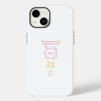 Pastell-Glück Süße Katzen Doodle Ästhetik-Telefon iPhone 14 Hülle