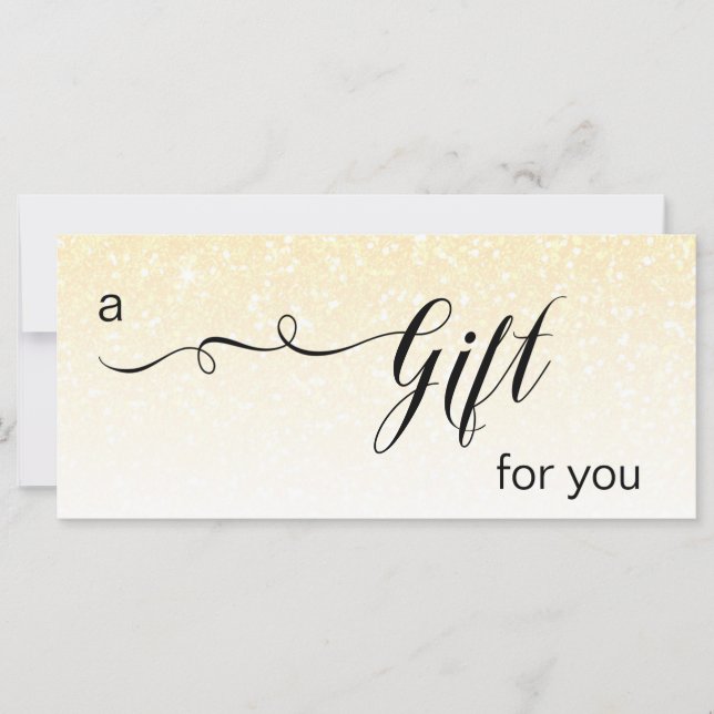 *~* Pastell Gold Amber Glitzer Trendy Gift Card (Vorderseite)