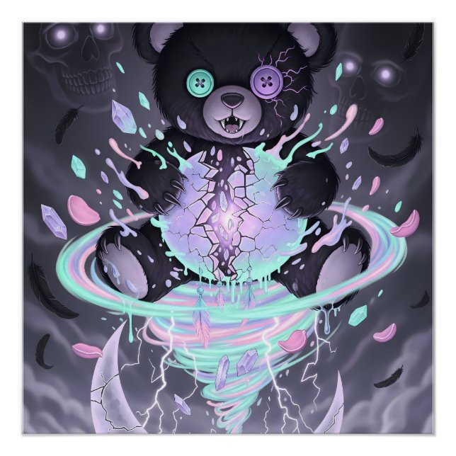 Pastell-Goth-Mystikbär Poster (Vorderseite)