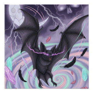 Pastell-Goth-Mystischer Fledermaus Poster