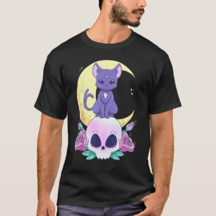Pastell-Goth-Zauberkatze Süße Gruselige Wicca-Katz T-Shirt