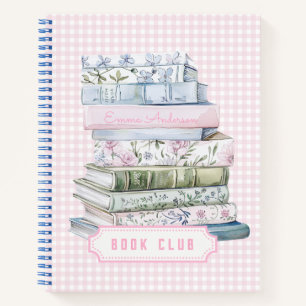 Pastell-Grandmillennial-Buchclub Notizbuch