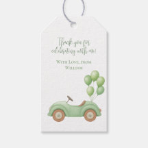 Pastell Green Car & Balloon-Geschenkmarke
