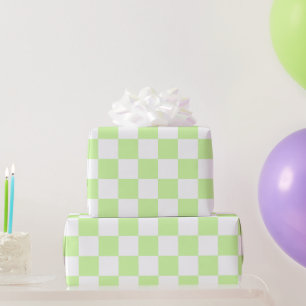 Pastell grün kariertes Niedliches Retro-Kariertes  Geschenkpapier