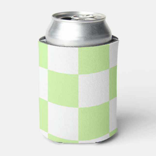 Pastell grüne Karton Retro Moderne Karos Dosenkühler (Kanne Vorderseite)