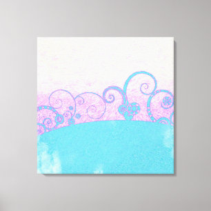 Pastell-Grunge-Fantasy-Leinwandbild mit Umrandung Leinwanddruck