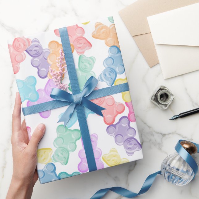 Pastell Gummy Bears Party Wrapping Paper Geschenkpapier (Schenken)