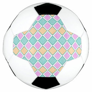 Pastell-Harlekin-Prism-Diamantmuster Fußball