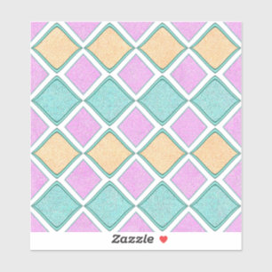 Pastell-Harlekin-Prisma-Diamantmuster Aufkleber