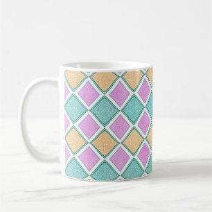 Pastell-Harlekin-Prisma-Diamantmuster Kaffeetasse