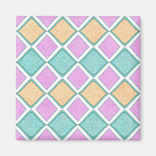 Pastell-Harlekin-Prisma-Diamantmuster Magnet