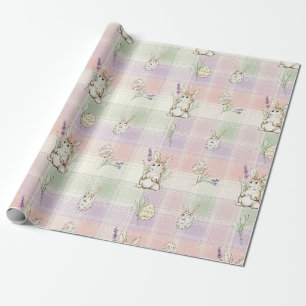Pastell-Hasen-Ei-Gingham-Frühlingsmuster Geschenkpapier