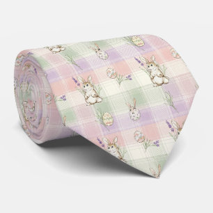 Pastell-Hasen-Ei-Gingham-Frühlingsmuster Krawatte