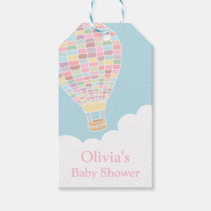 Pastell-Heißluftballon-Baby-Shower-Geschenk-Anhäng Geschenkanhänger