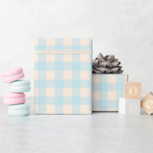 Pastell hellblau baby blau Gingham Karo kariert Geschenkpapier